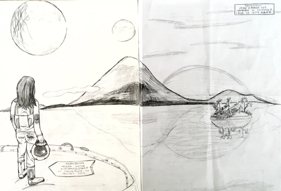 Brouillon des planches 4 et 5.