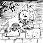 Dessin de Touffu, le chien à 3 têtes dans Harry Potter.