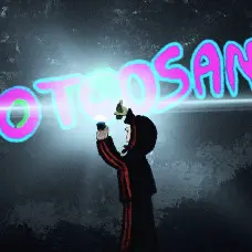 une petite frappe tague otoosan sur un mur à la bombe.