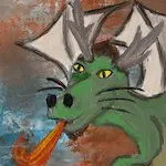 Illustration numérique d'un dragon.