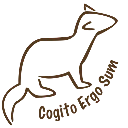 furet pensif, avec le message Cogito Ergo Sum
