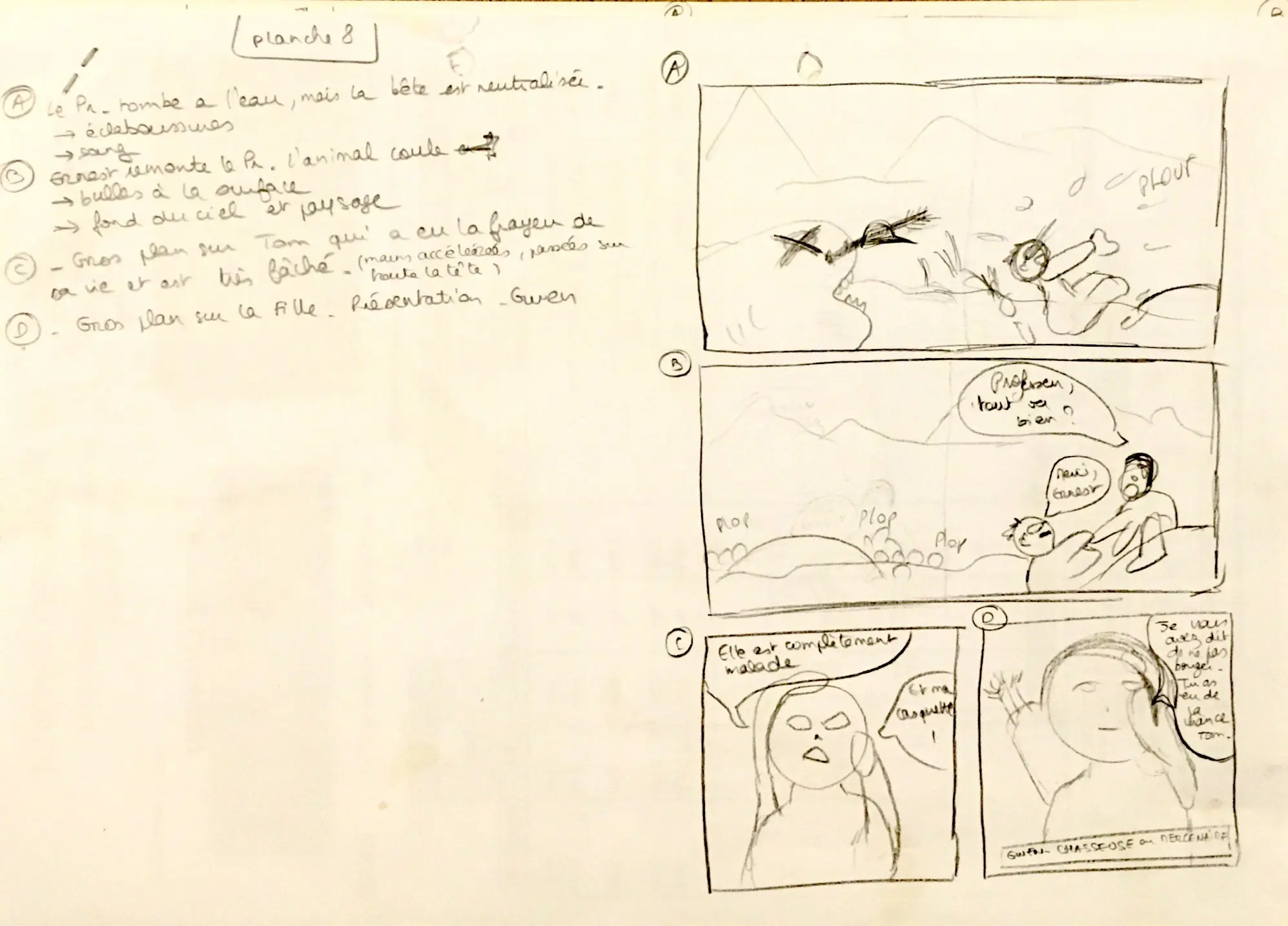 Brouillon de la planche 8.
