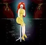 Illustration numérique d'une chanteuse de cabaret.