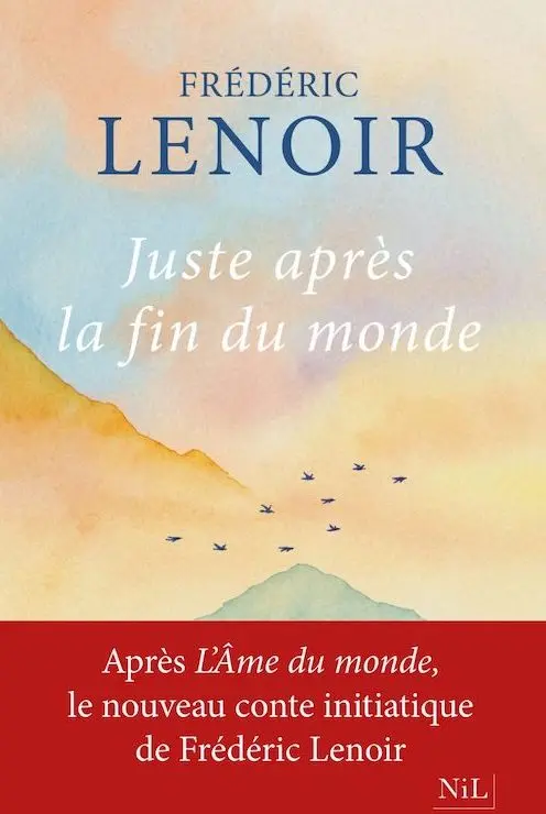 Couverture du roman représentant un paysage apaisant avec une colline et des oiseaux aux couleurs de soleil levant. Éditions NiL.