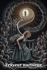 Couverture du texte Frayeur nocturne. Image générée par IA.