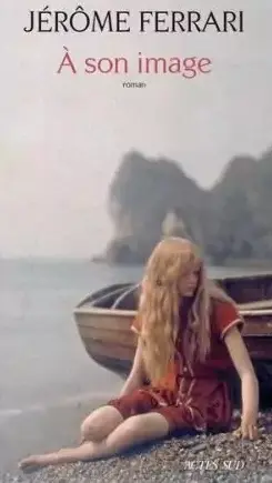 couverture du livre représentant une jeune femme assise sur le sable, devant une barque.
