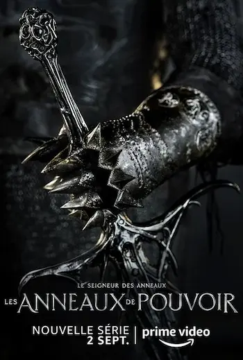 Affiche de la série représentant la main gantée de fer de Sauron portant un anneau.