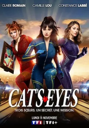 Affiche de la série représentant les trois soeurs sur les toits de Paris.