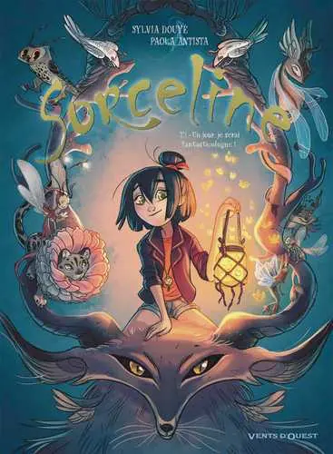 Couverture de la BD Sorceline représentant une jeune fille dans un univers magique, en dessin.