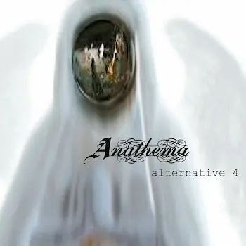 Pochette de l’album Alternative 4 représentant un personnage ailé, habillé en blanc, avec un masque réfléchissant.